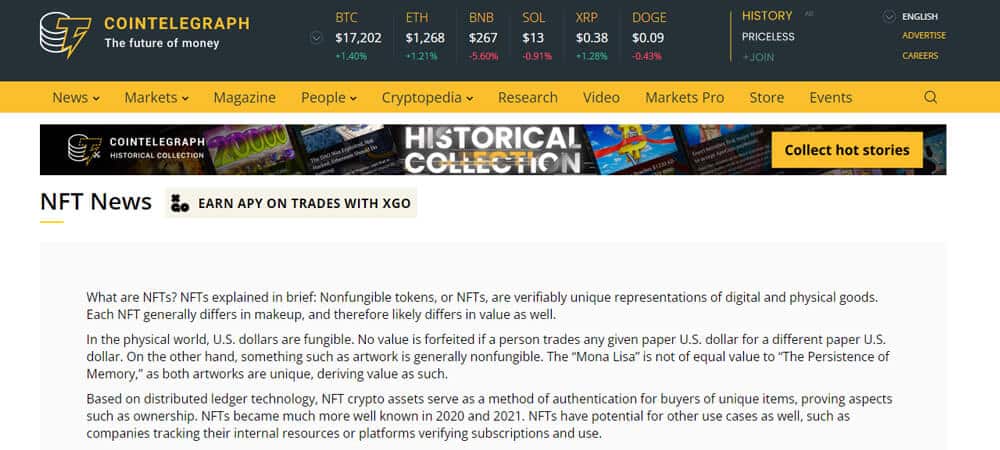 nft news coin telegraph nft news coin telegraph